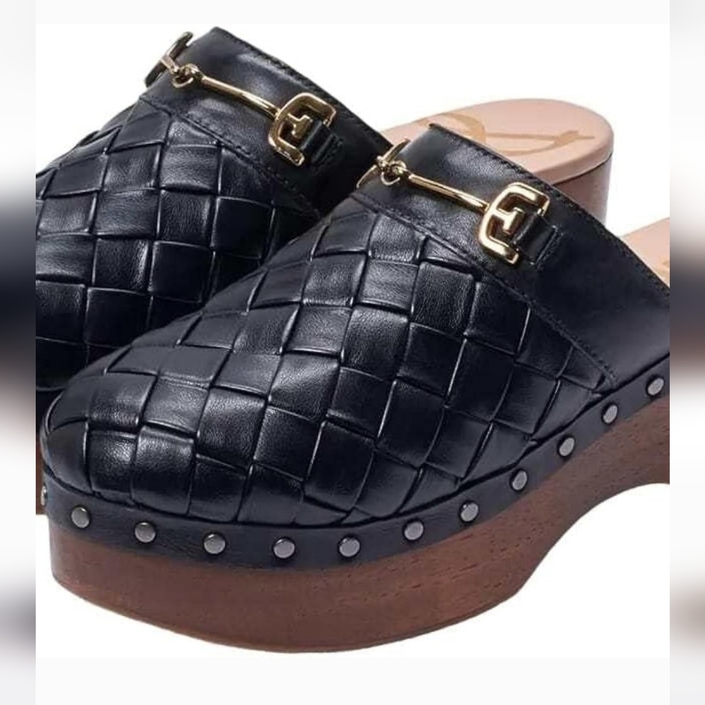 EUC Sam Edelman Halle Black Leather Clog 7.5 - Picture 14 of 16